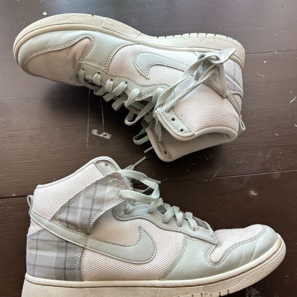 Nike Dunk High SE GS 'Mint Plaid' Size  9 - Picture 2 of 15
